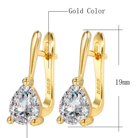 NEW GOLD 925 STERLING SILVER STUD EARRINGS, CUTE EARRINGS, WOW EARRINGS - Picture 5 of 5